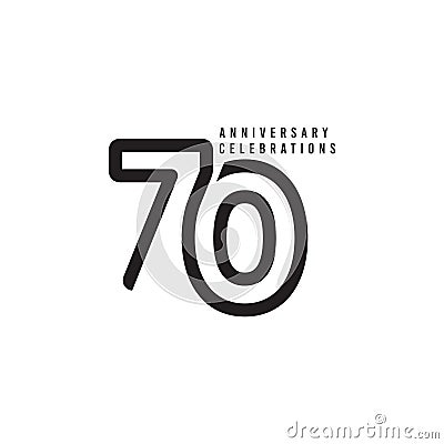 70 Years Anniversary Celebrations Vector Template Design Illustration Vector Illustration