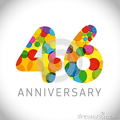 46 years anniversary circle colorful logo Vector Illustration