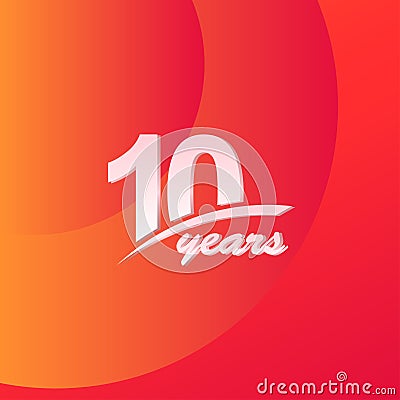 10 Years Anniversary Color full line elegant Celebration Vector Template Design Illustration Vector Illustration