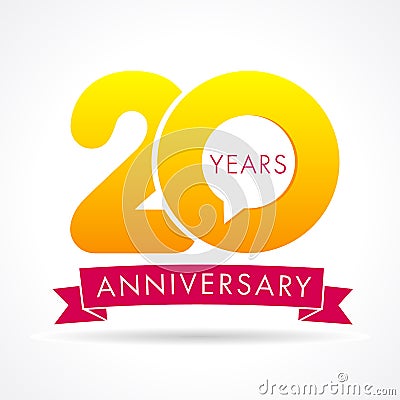 20 years anniversary communication logo Vector Illustration