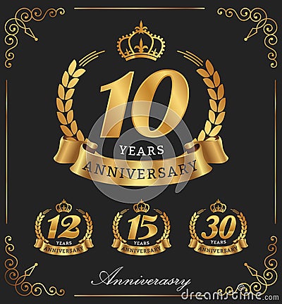 10 Years Anniversary decorative logo. Vector Illustration