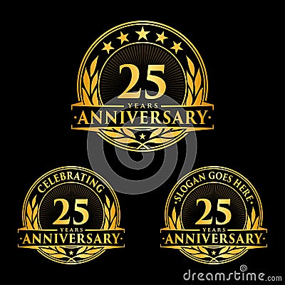 25 years anniversary design template. Anniversary vector and illustration. 25th logo. Cartoon Illustration