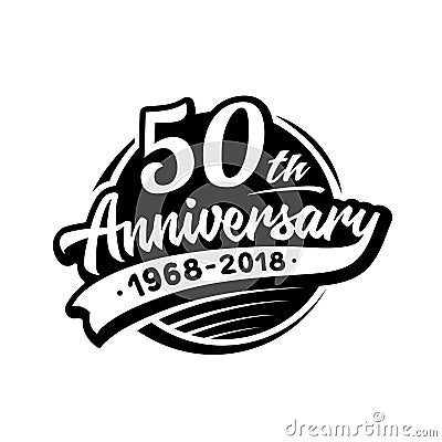 50 years anniversary design template. Vector and illustration. 50th logo. Vector Illustration