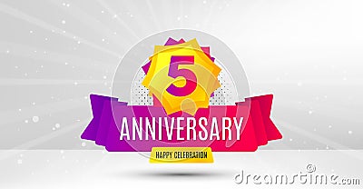 5 years anniversary. Five years celebrating. Vector Vector Illustration