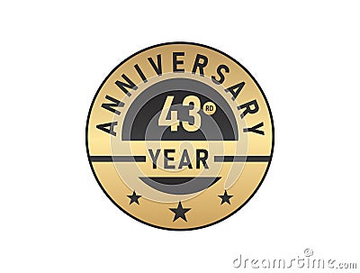 43 years anniversary image vector logotype Vector Illustration