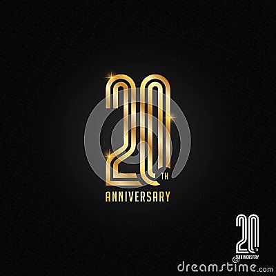 20 years anniversary logo, icon and symbol vector illustration Vector Illustration