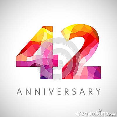 42 years anniversary logo Vector Illustration