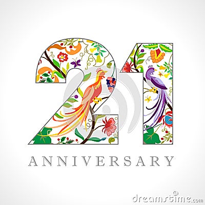 21 years anniversary logo Vector Illustration