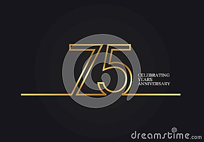 75 Years Anniversary Vector Illustration