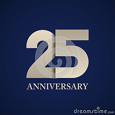 25 years anniversary paper number Vector Illustration