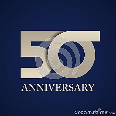 50 years anniversary paper number Vector Illustration
