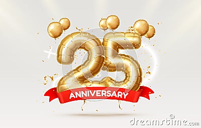 25 years anniversary of the person birthday, balloons in the form of numbers of the year. Vector Vector Illustration