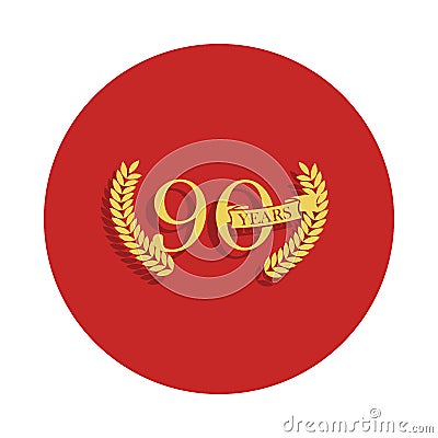 90 years anniversary sign. Element of anniversary sign. Premium quality graphic design icon in badge style. One of anniversary col Stock Photo