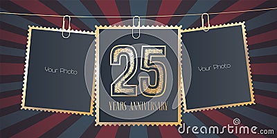 25 years anniversary vector emblem, logo Vector Illustration