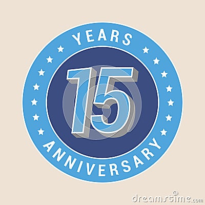 15 years anniversary vector icon, emblem Vector Illustration