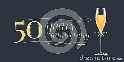 50 years anniversary vector icon, logo Vector Illustration