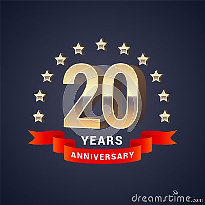 20 years anniversary vector icon, logo Vector Illustration