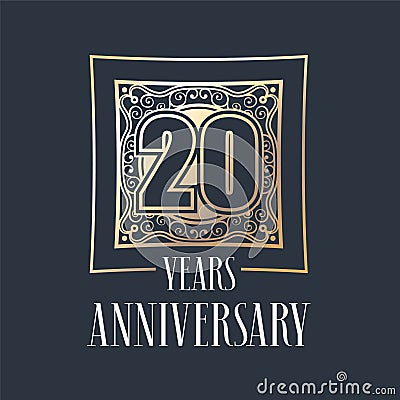 20 years anniversary vector icon, logo Vector Illustration