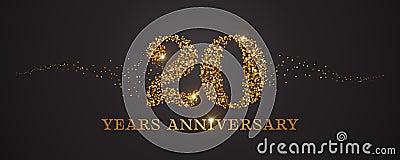 20 years anniversary vector icon, logo. Graphic design element with golden glitter number Vector Illustration