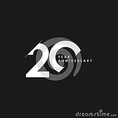 20 Years Anniversary Vector Template Design Illustration Vector Illustration