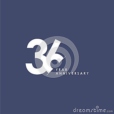 36 Years Anniversary Vector Template Design Illustration Stock Photo