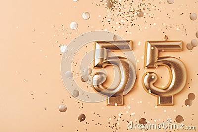 55 years celebration. Greeting banner. Stock Photo