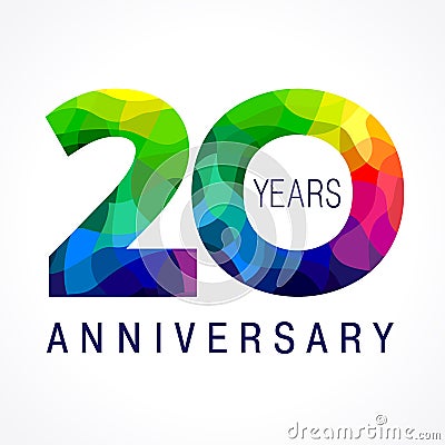 20 years colored Vector Illustration