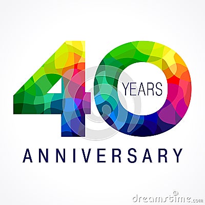 40 years colored Vector Illustration