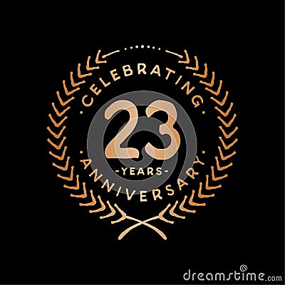 23 years design template. 23rd vector and illustration Vector Illustration