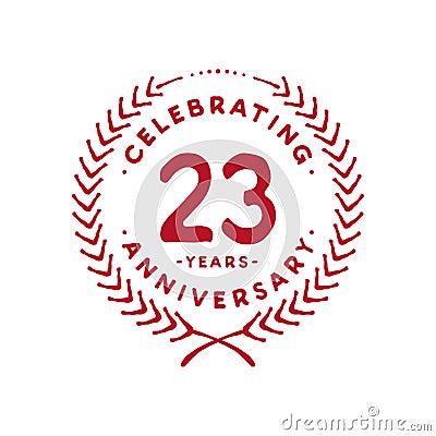 23 years design template. 23rd vector and illustration Vector Illustration