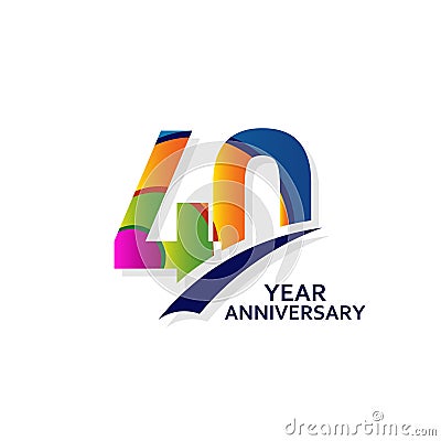 40 Years Elegant Anniversary Celebration Vector Template Design Illustration Vector Illustration