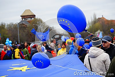 60 years of European Union, Bucharest, Romania Editorial Stock Photo