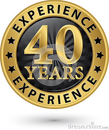 40 years experience gold label, vector Vector Illustration