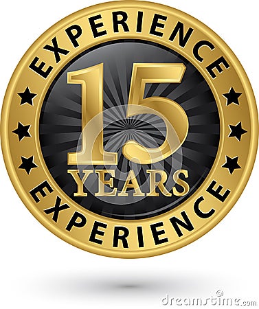 15 years experience gold label, vector Vector Illustration