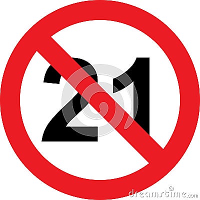 21 years limitation sign Stock Photo