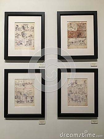 `90 Years of Mickey`exhibition in Hong Kong Editorial Stock Photo