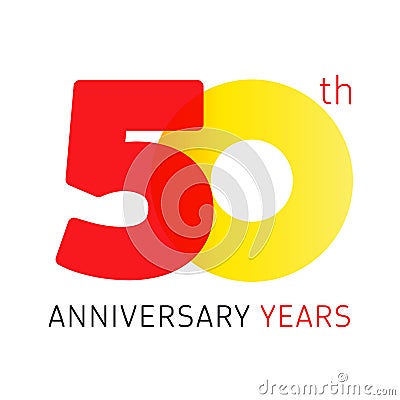 50 years old celebrating classic logo. Vector Illustration