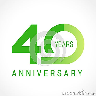 40 years old celebrating classic logo. Vector Illustration