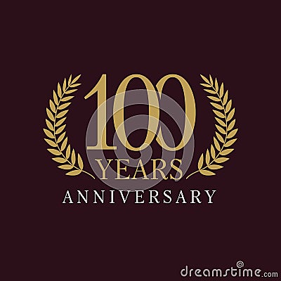 100 years old celebrating royal logo. Vector Illustration