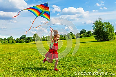 6 years old girl with kite Stock Photo