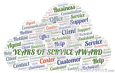 Years Of Service Award word cloud. Stock Photo