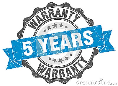 5 years warranty stamp Vector Illustration