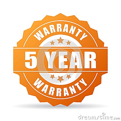 5 years warranty icon Vector Illustration