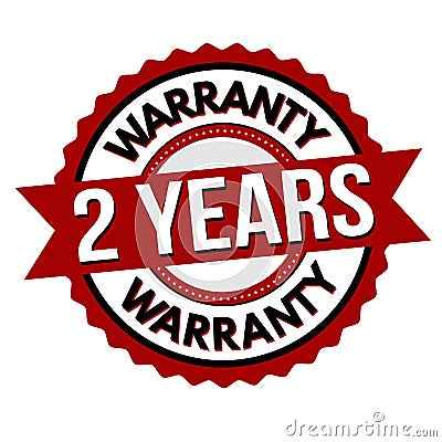 2 years warranty label or sticker Vector Illustration