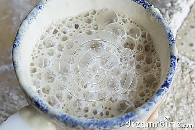 Yeast Fermented in a Cup Stock Photo