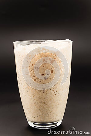 Yeast fermented in a glass Stock Photo