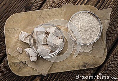 Yeast (fresh and dried) Stock Photo