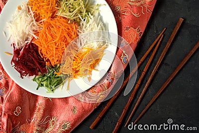 Yee Sang. chinese food Stock Photo