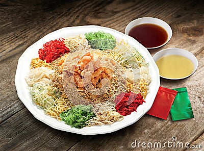 Yee Sang, a Chinese new year celebration dish Stock Photo