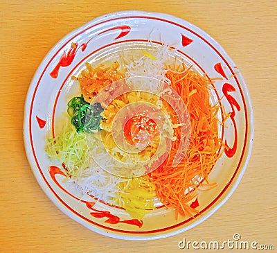 Yee Sang in a Japanese Restaurant Stock Photo